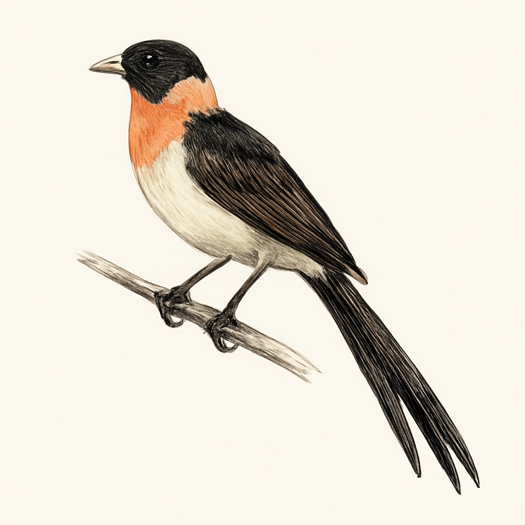 Illustration von Schmalschwanzwitwe