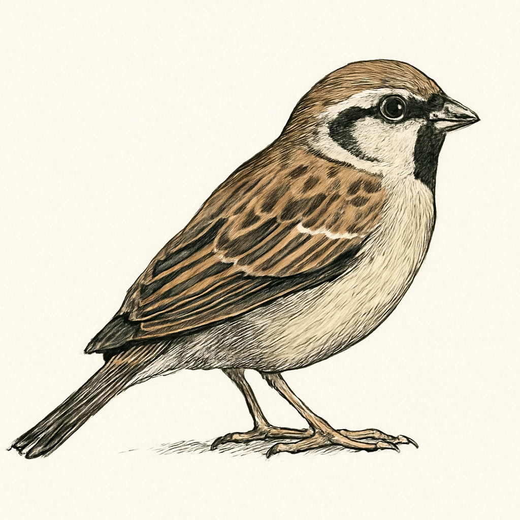 Ilustração de pardal-do-levante