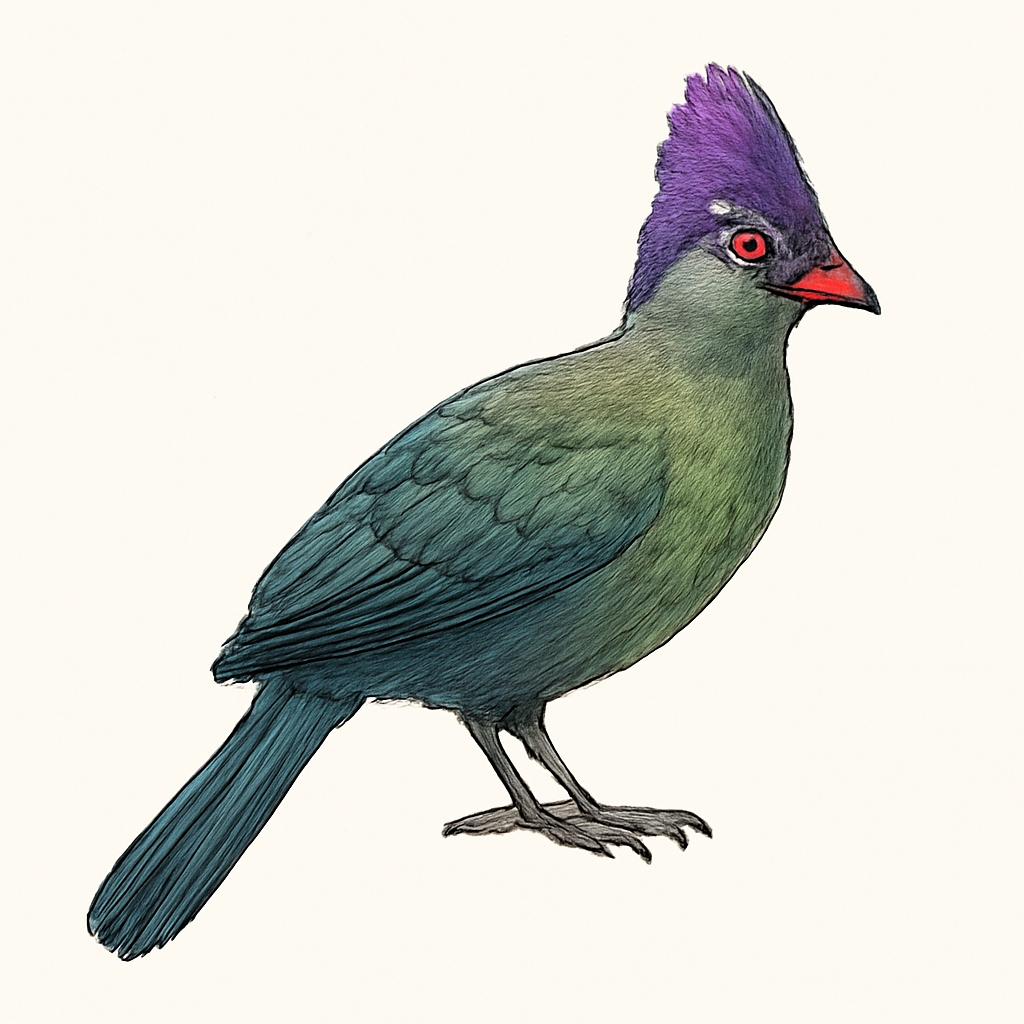 Illustrazione di Purple-crested Turaco