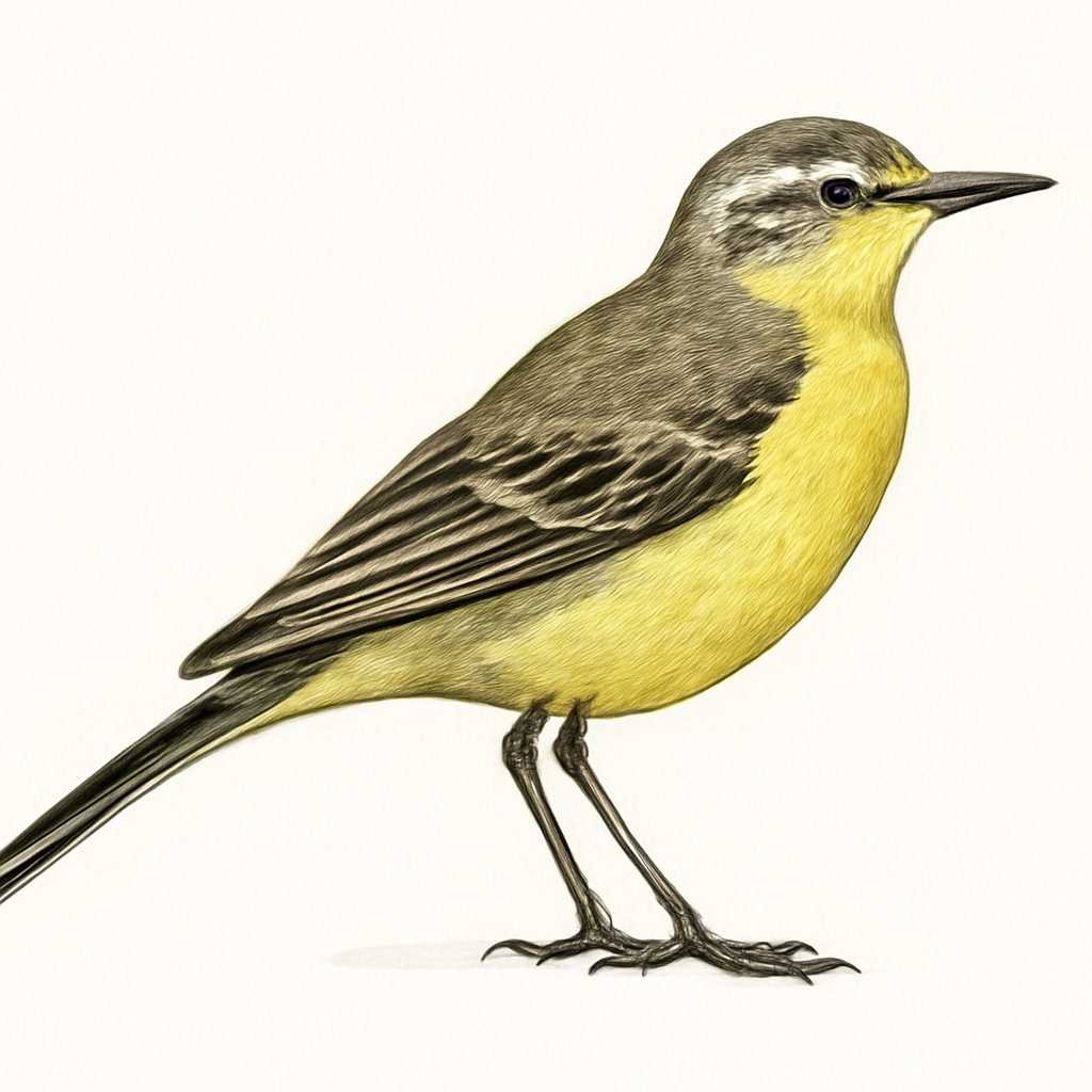 Eastern Yellow Wagtail illustration