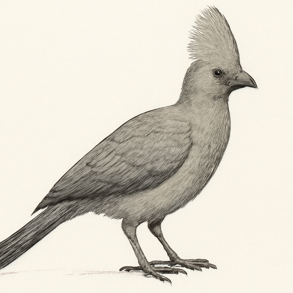 Grey Go-away-bird illustration