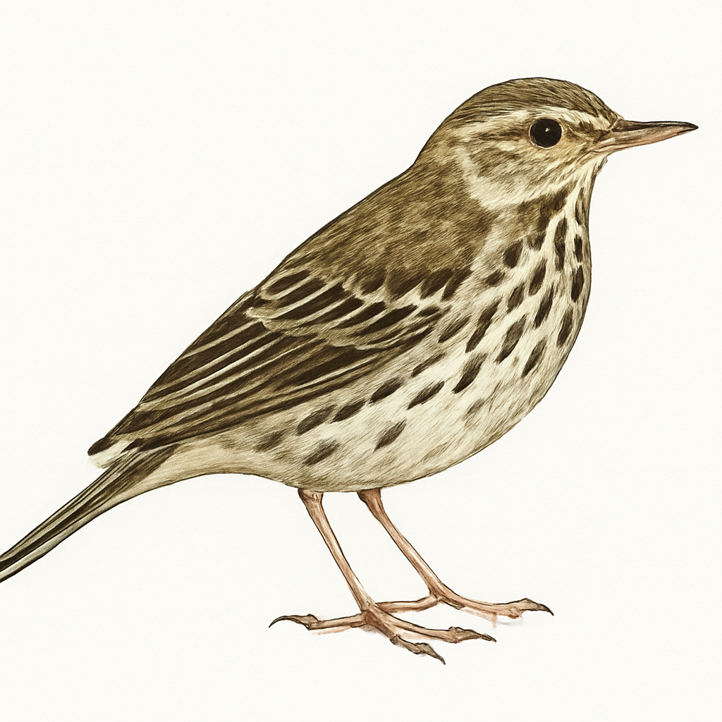 Olive-backed Pipit illustration