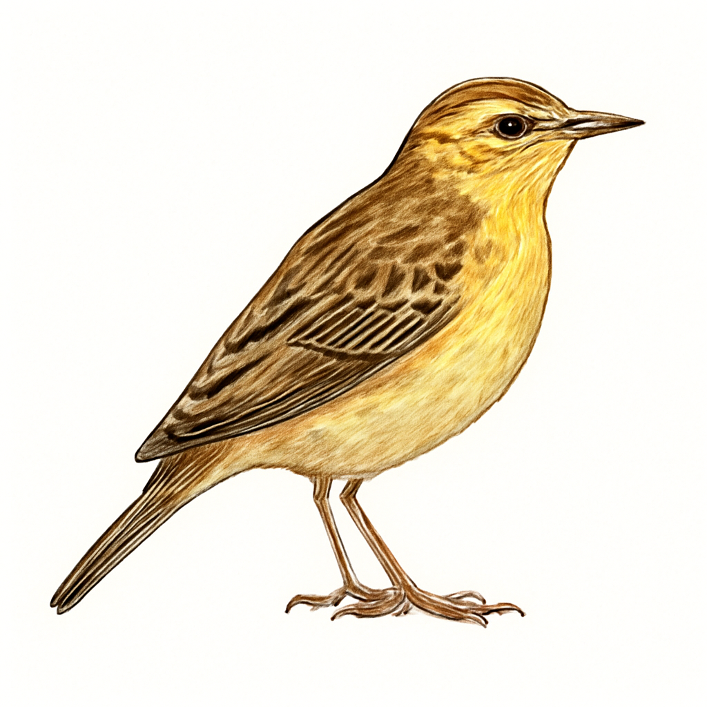 Ilustración de Bisbita Dorado
