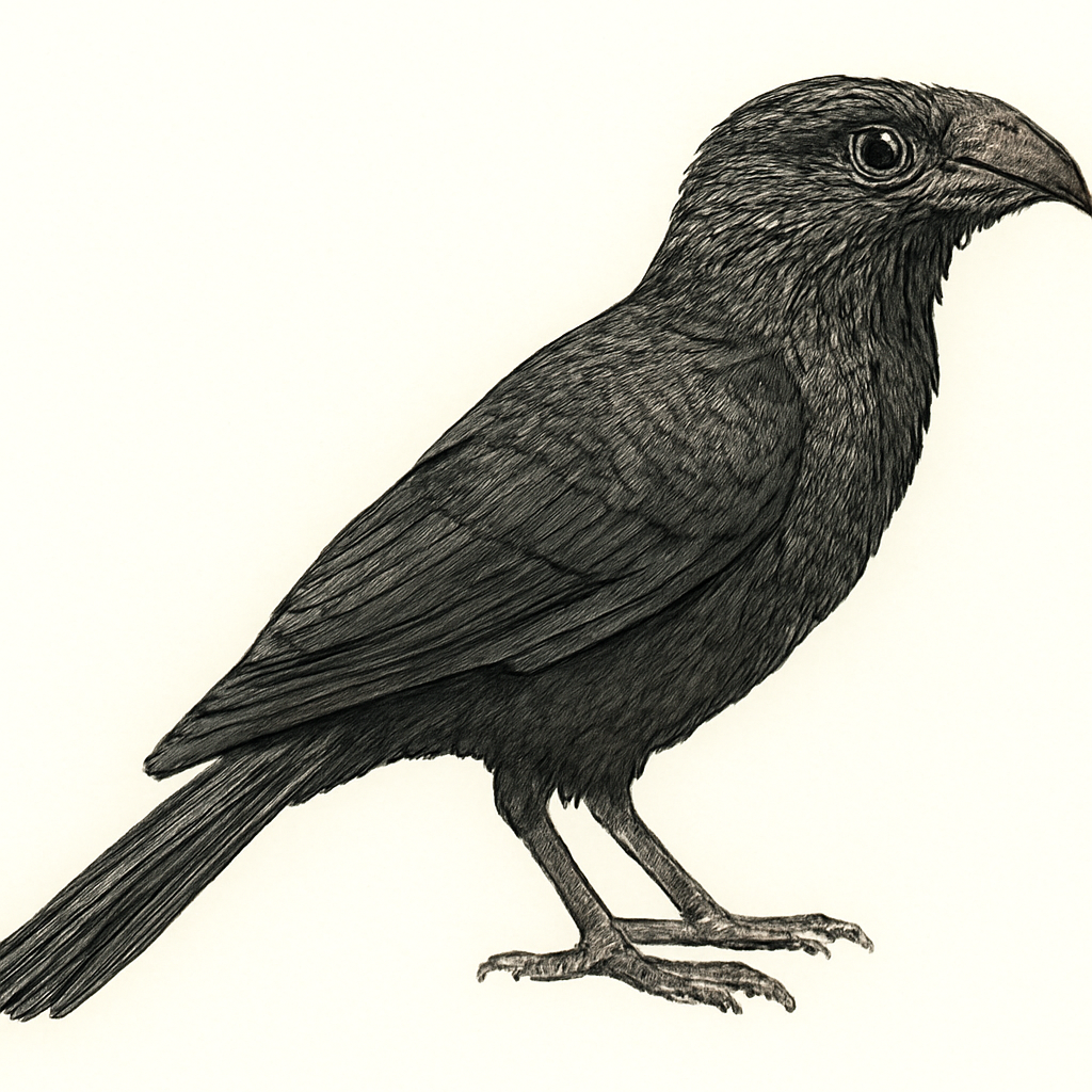 Smooth-billed Ani illustration