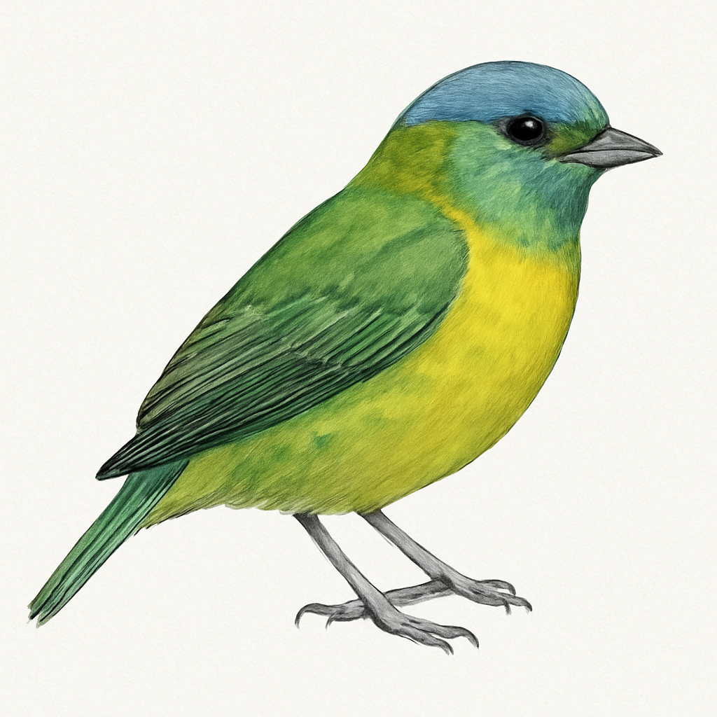 Blue-crowned Chlorophonia illustration