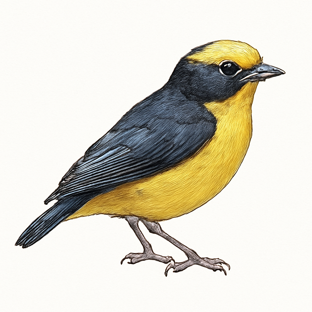Illustrazione di Yellow-crowned Euphonia