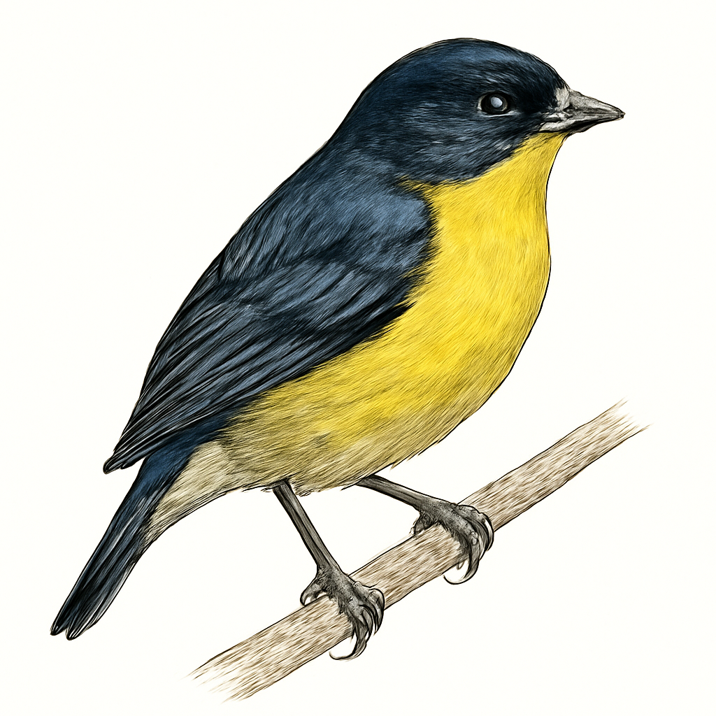 Illustrazione di White-vented Euphonia