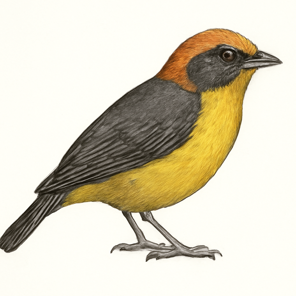 Tawny-capped Euphonia illustration