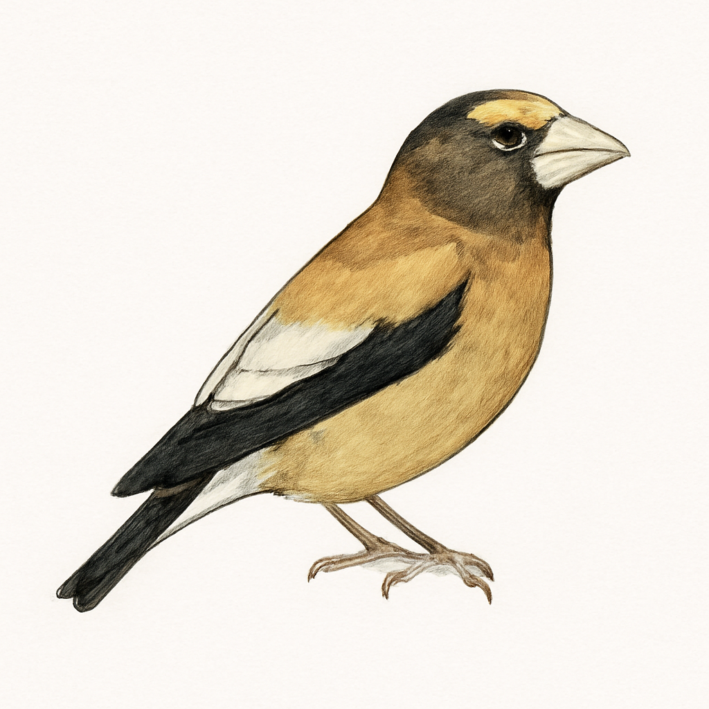 Evening Grosbeak illustration