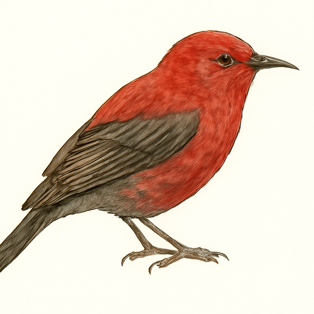 Illustration von Apapanekleidervogel
